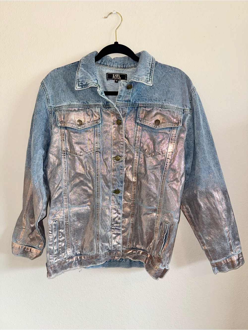 Metallic Pink Denim Jacket - Women's